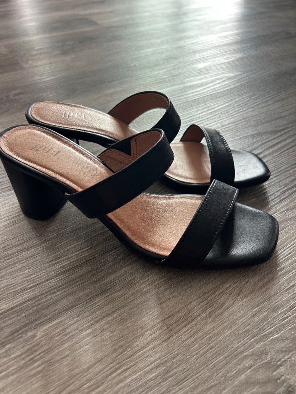 J. Jill Black Double-Strap Block Heel Mules